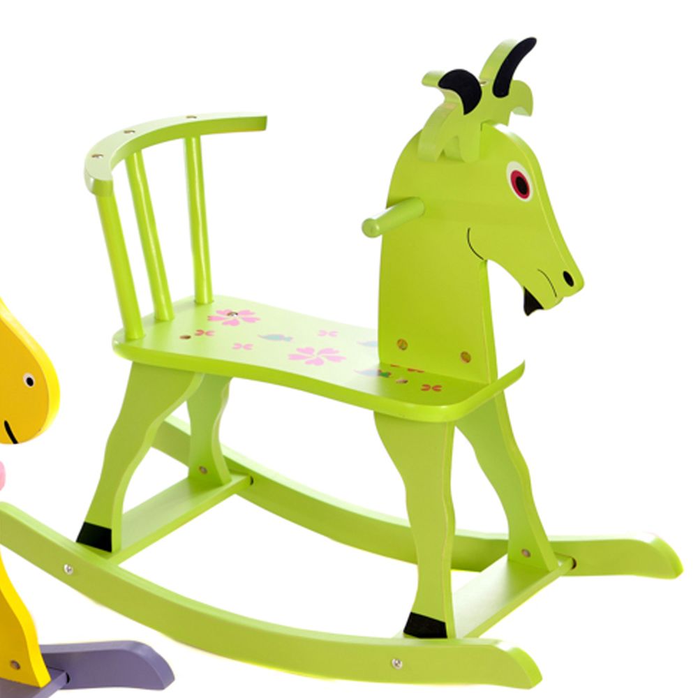 Wooden Rocking Horse Kid Chair Children Baby Animal Saddle Toy Vintage